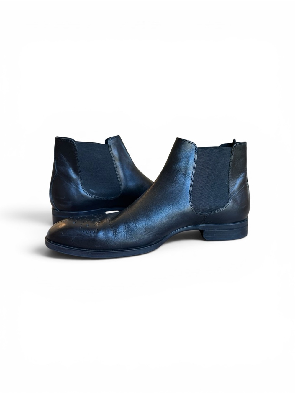 Donald J Pliner Santino-M Men’s 11 M Black Leather Chelsea Ankle Boots Italy